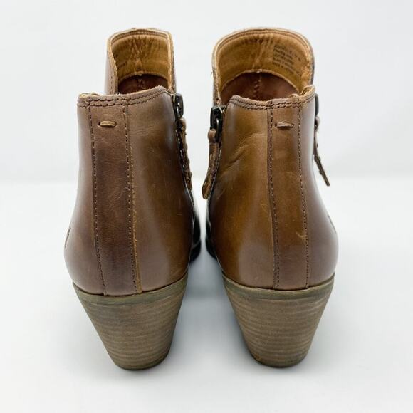 Frye Tan Leather Judith Double Zip Ankle Booties Women's Size 9 EUC - Picture 4 of 10